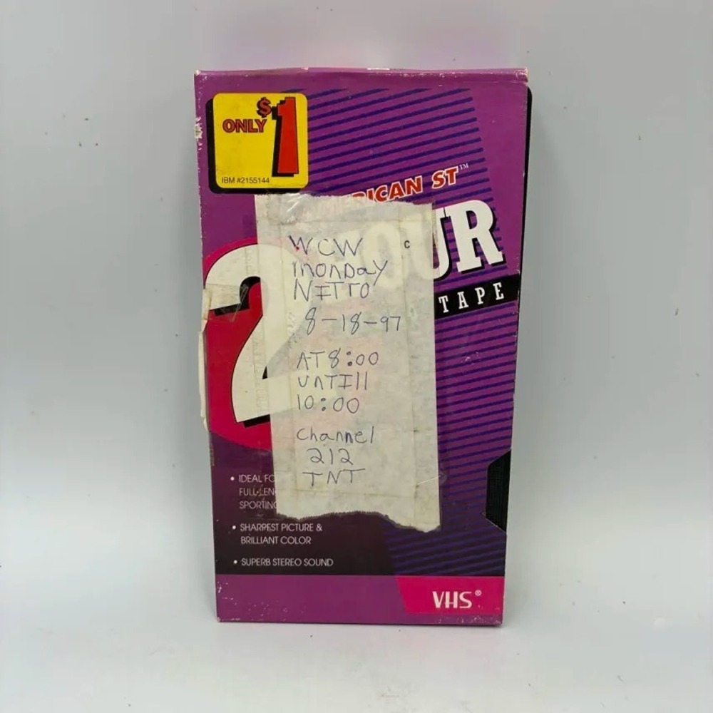 TNT WCW Monday Nitro 1997 Blank Recorded VHS w/ Commercials Tested Works 8-18-97